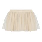 Baby Girls Beige & Ivory Tulle Skirt Set, 2, hi-res