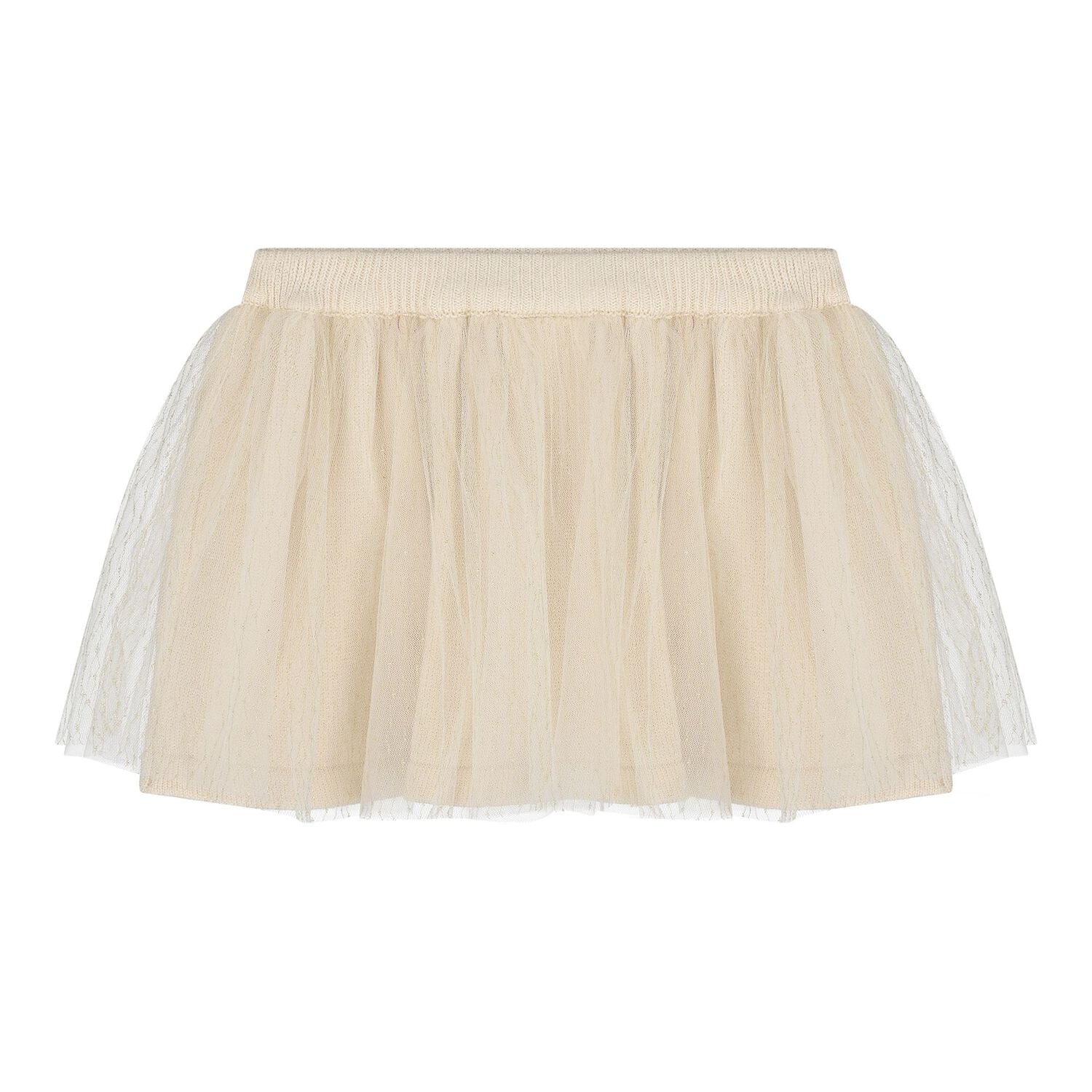 Baby Girls Beige & Ivory Tulle Skirt Set, 2, hi-res