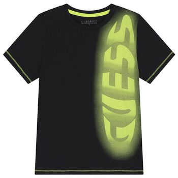 Guess Boys Black Logo T-Shirt, 2 Boys Black Logo T-Shirt