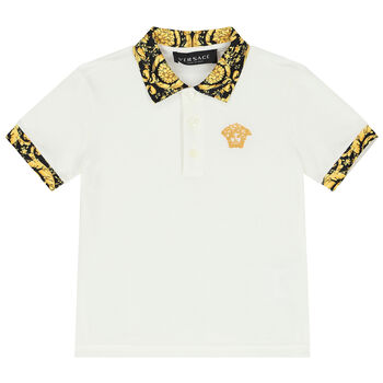 Younger Boys Ivory Barocco Polo Shirt