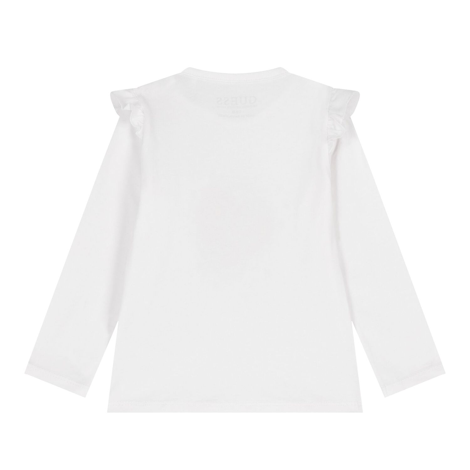 Baby Girls White Logo Long Sleeve Top, 1, hi-res