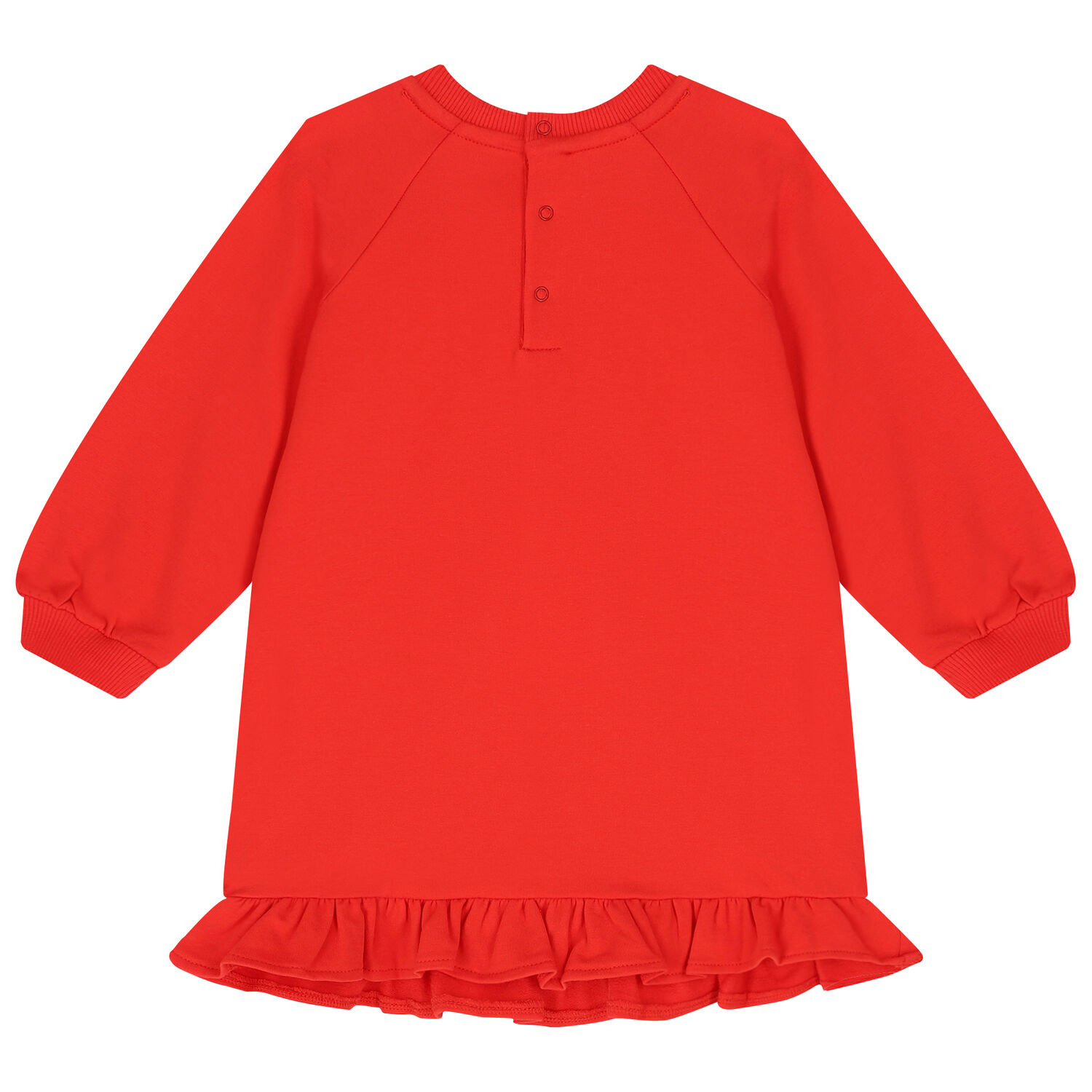 Younger Girls Red Teddy Bear Logo Dress, 2, hi-res