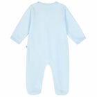 Blue Velour Babygrow, 1, hi-res