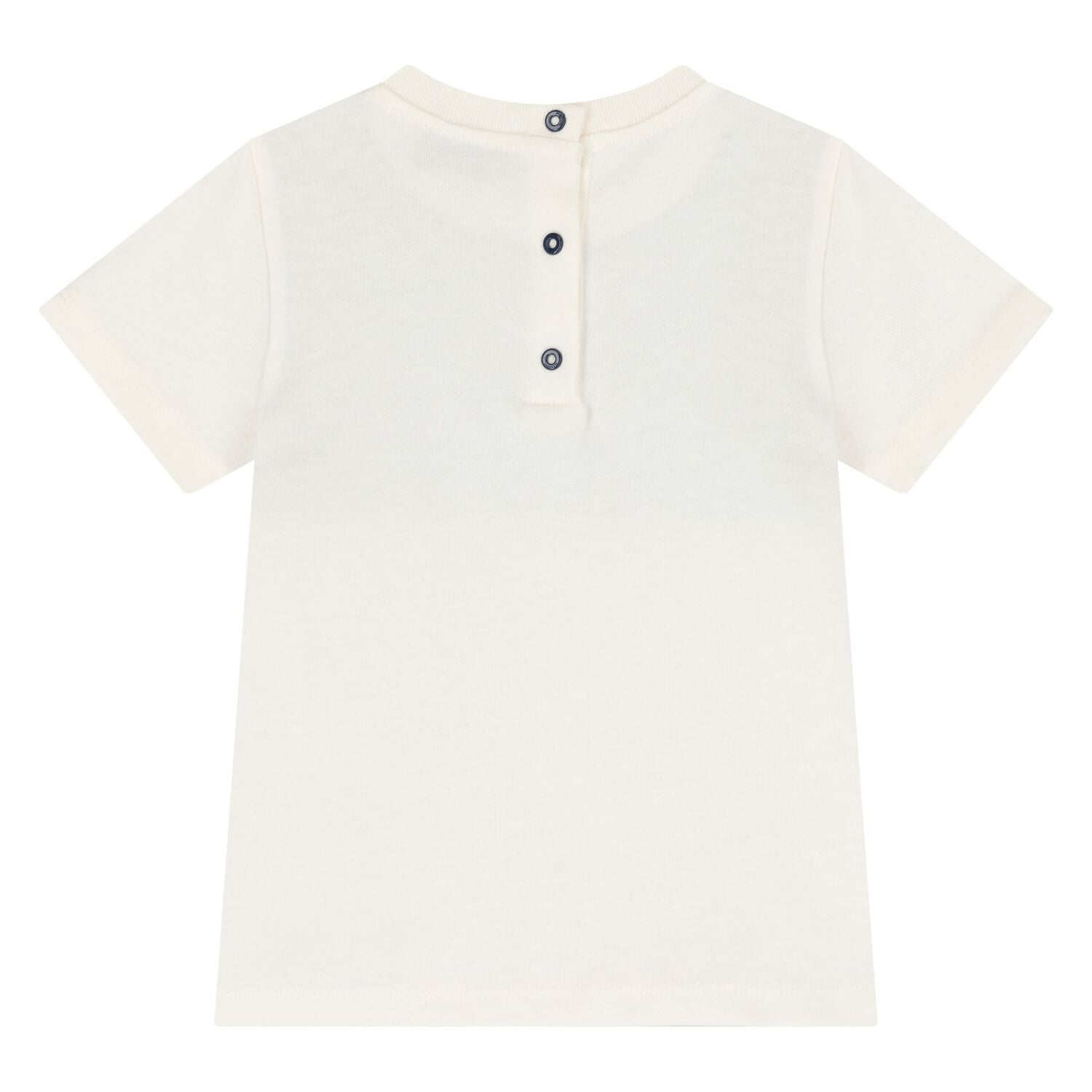 Younger Boys Ivory & Navy Blue Zig Zag T-Shirt, 1, hi-res