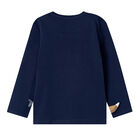 Younger Boys Navy Animals Long Sleeve Top, 1, hi-res