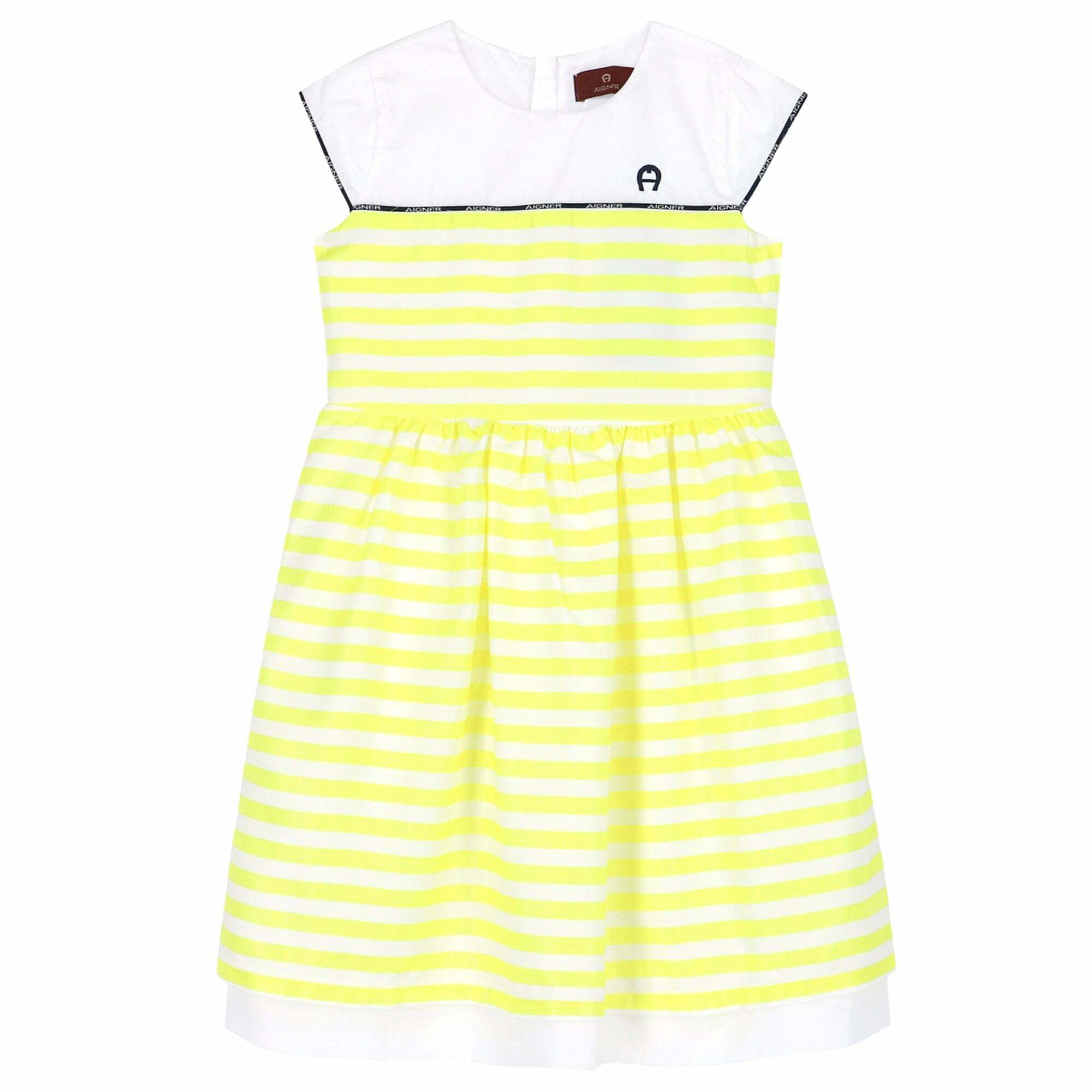 yellow and white striped sundress