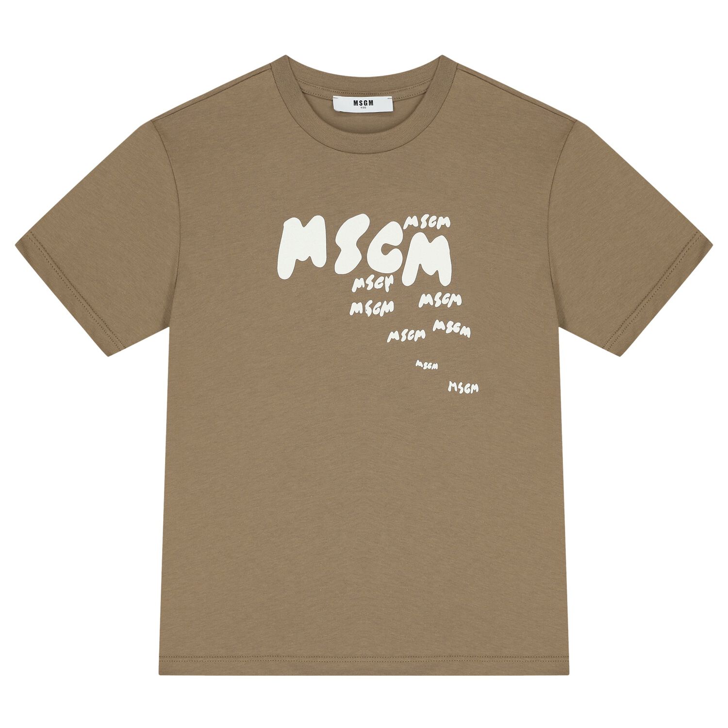 Boys Beige Logo T-Shirt, 2, hi-res