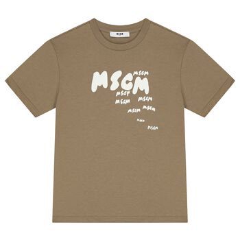 Boys Beige Logo T-Shirt