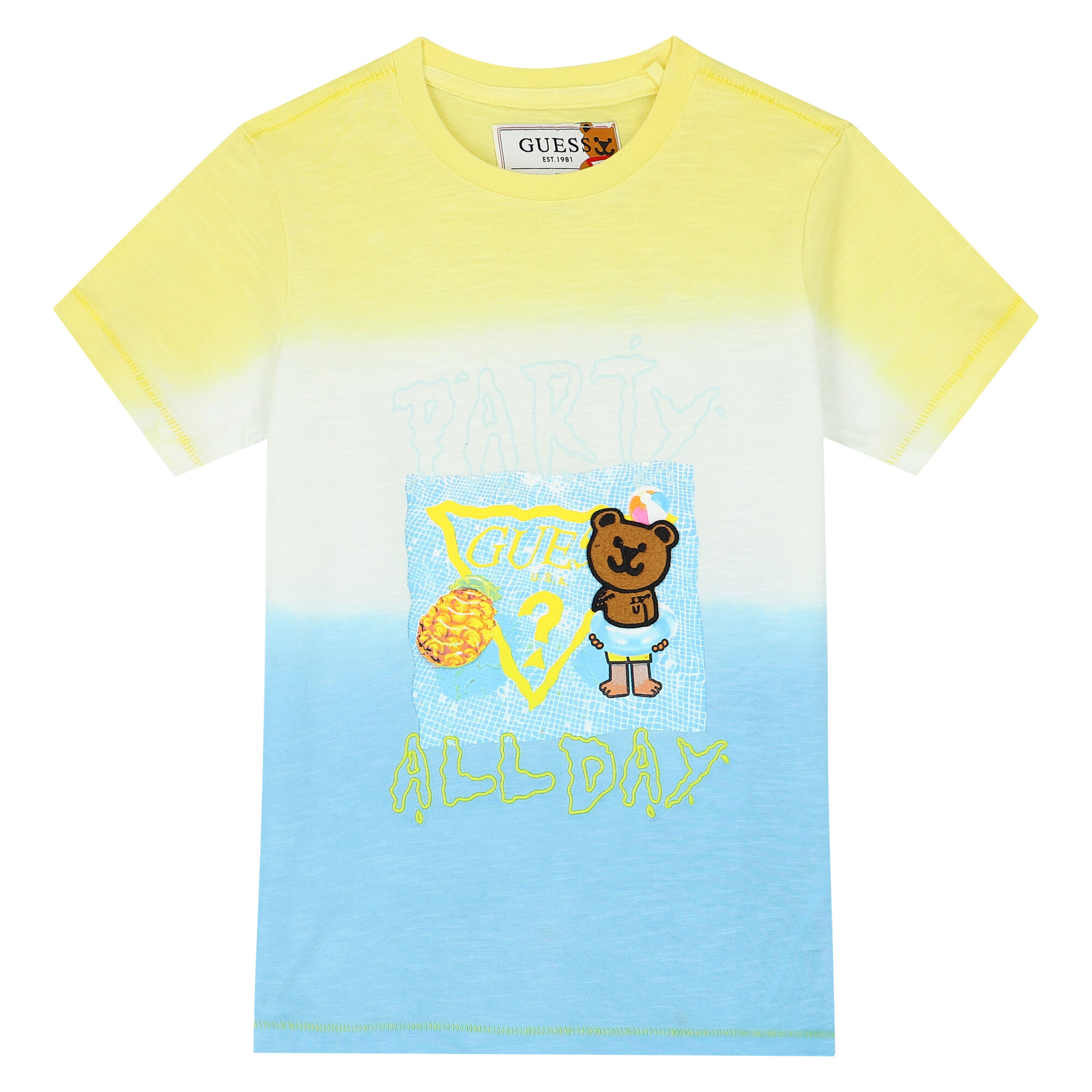 Guess blue hotsell and yellow shirt