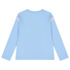 Girls Blue Logo Long Sleeve Top, 1, hi-res