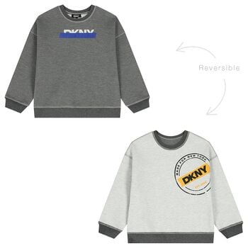 Boys Grey Logo Reversible Sweatshirt 