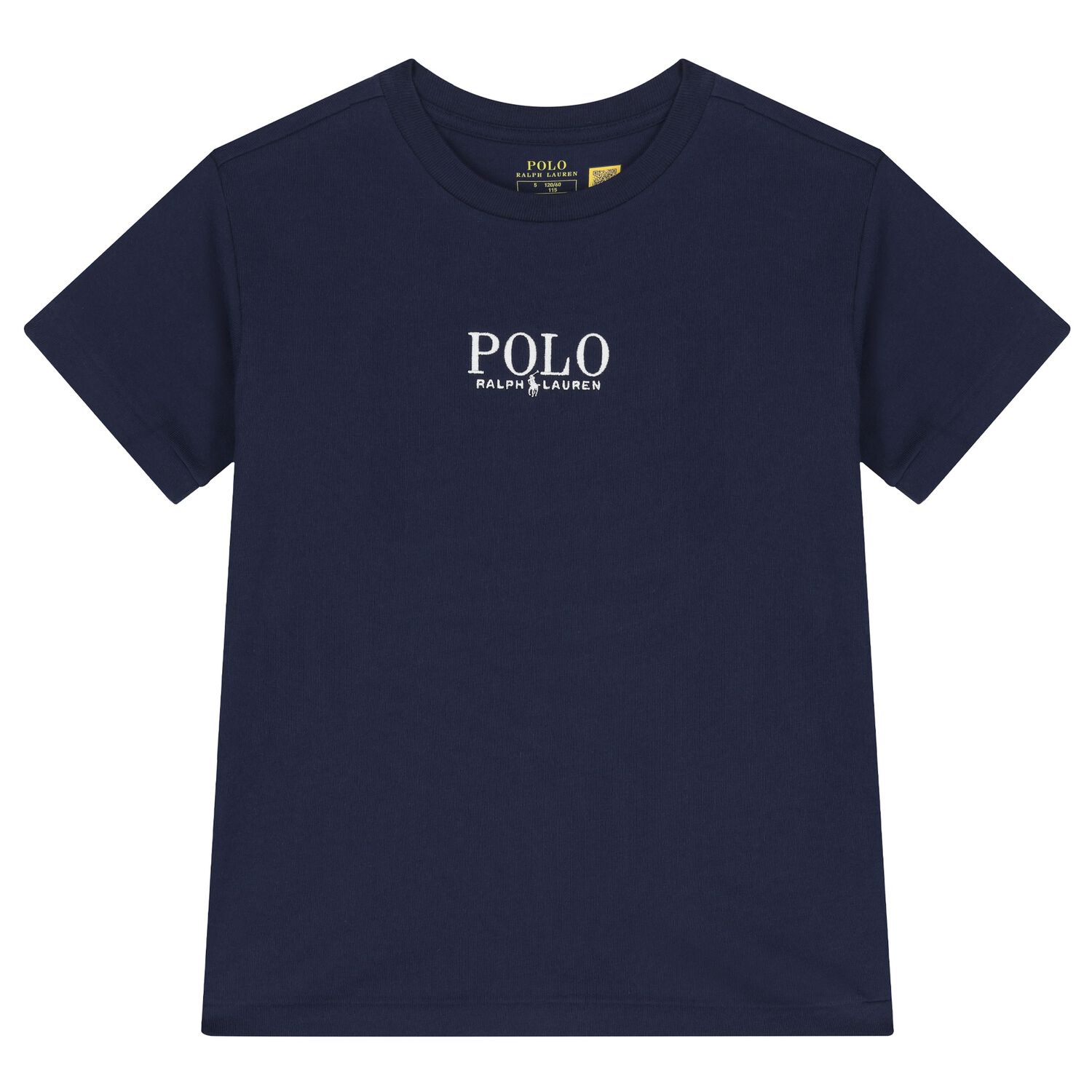Boys Navy Cotton Polo Logo T-Shirt, 1, hi-res