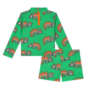 Younger Boys Green Chameleon Bodysuit Set