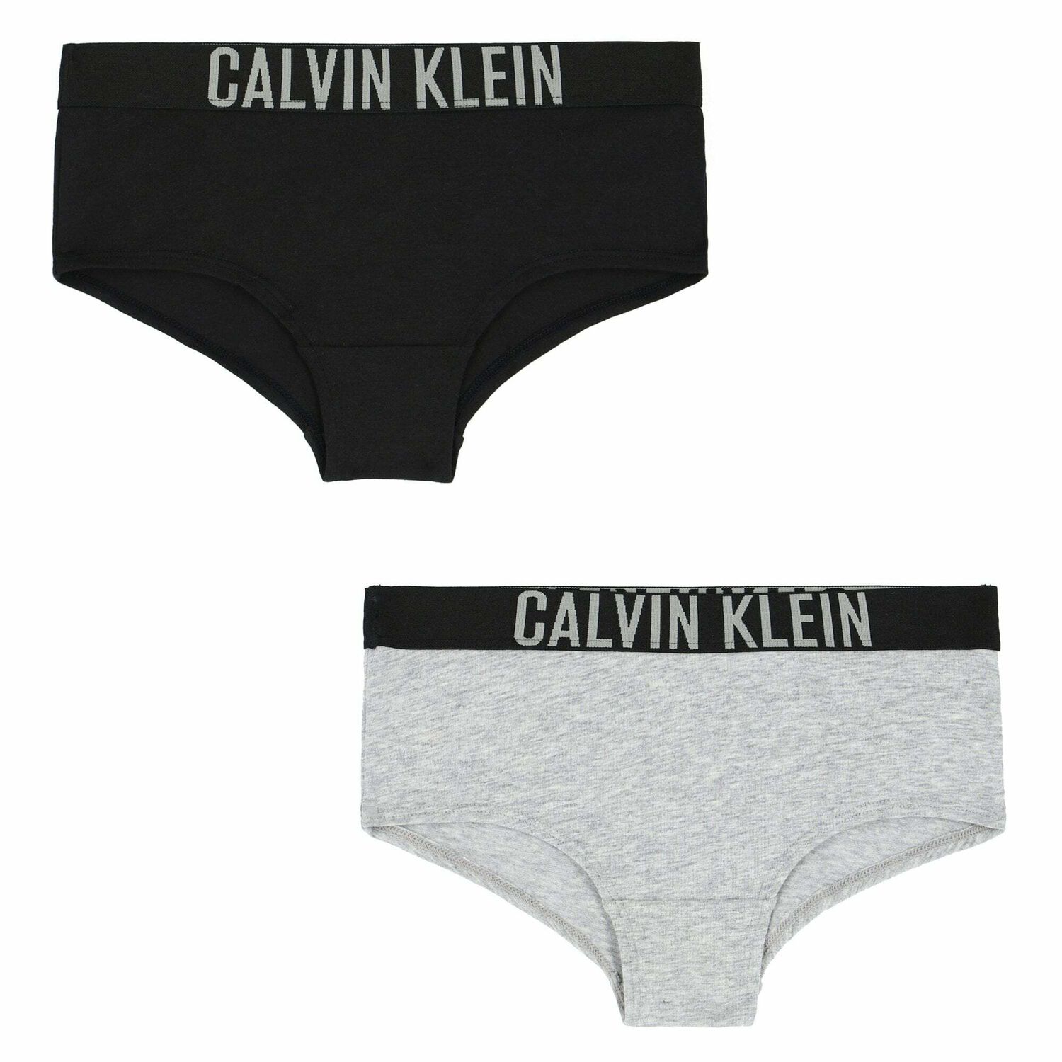 Girls Grey & Black Knickers (2 Pack), 1, hi-res image number null