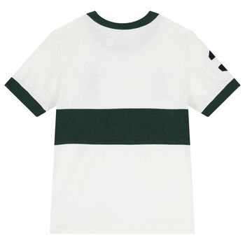 Boys White & Green Logo T-Shirt