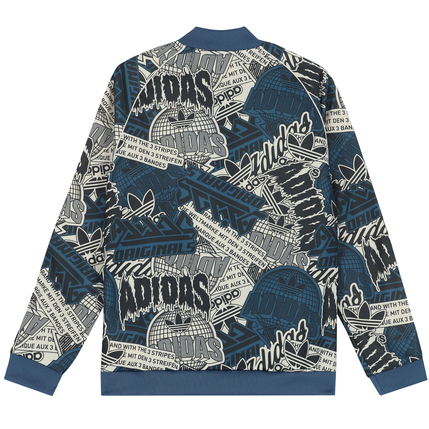 Blue Graphic Logo Zip-Up Top, 1, hi-res image number null