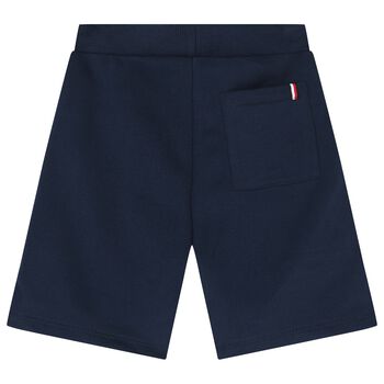 Boys White & Navy Blue Shorts Set