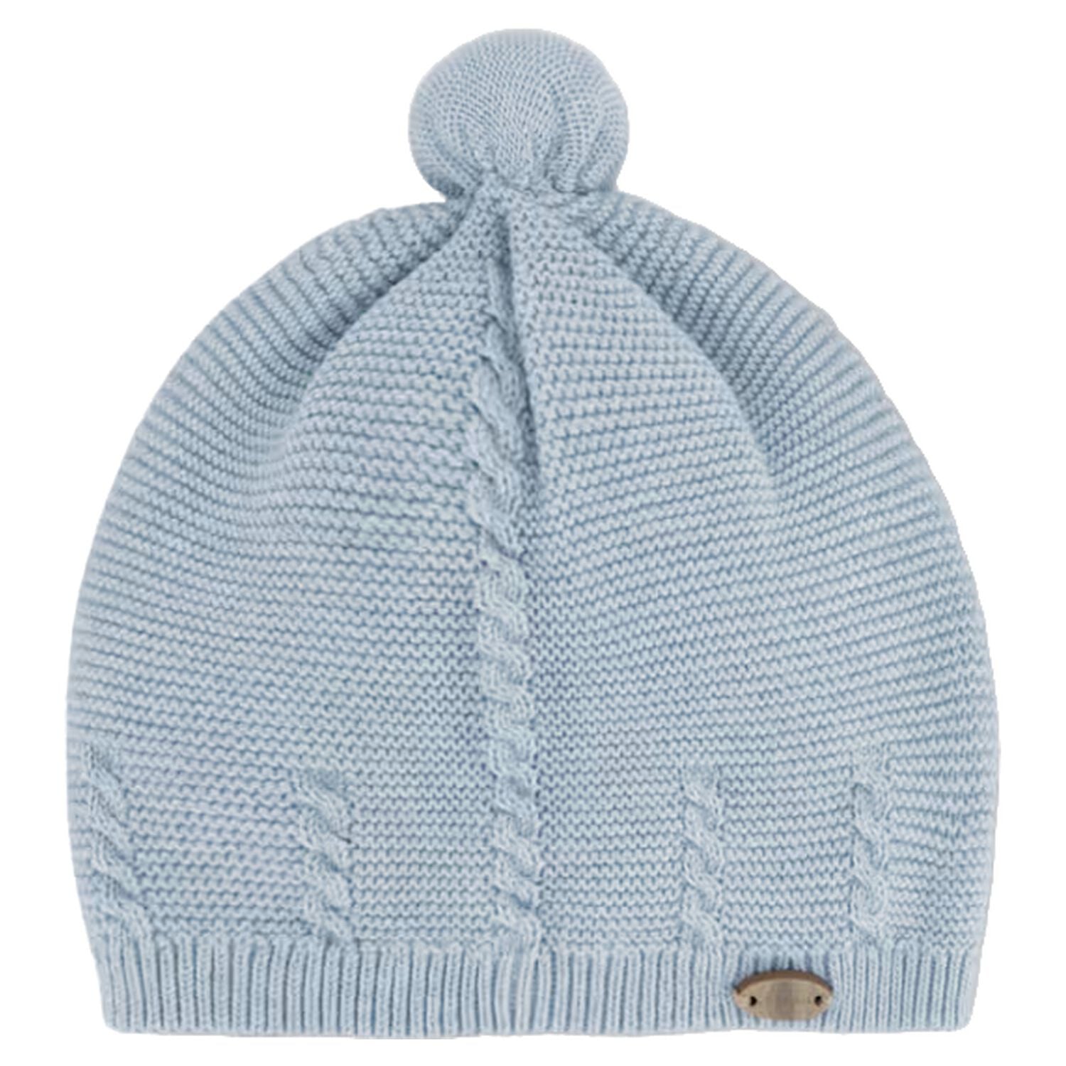 Baby Boys Blue Logo Knitted Hat, 2, hi-res