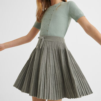 Girls Grey Pleated Skirt