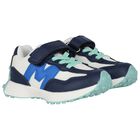 حذاء أولاد رياضي باللون الأبيض و الكحلي , 2, hi-res