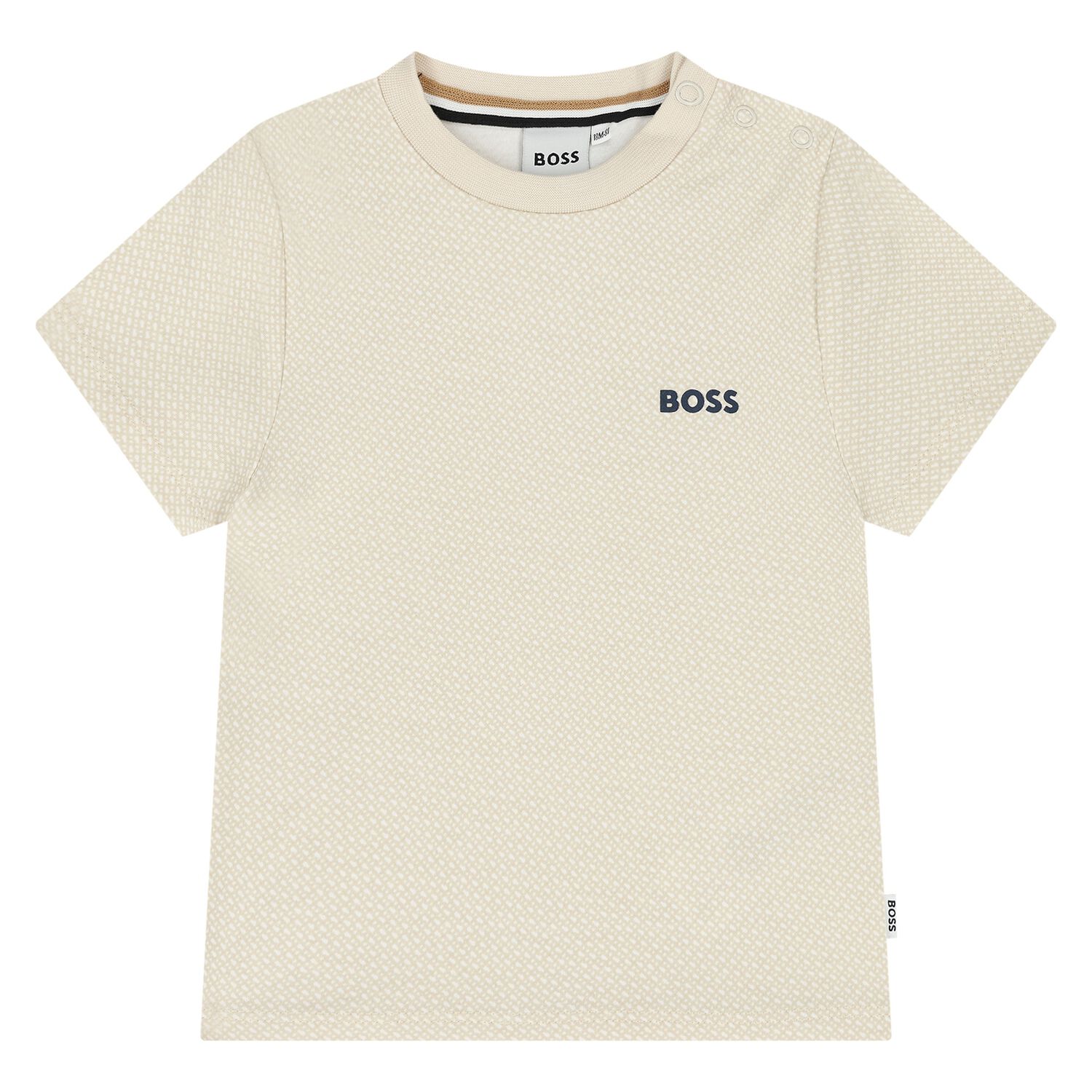 Younger Boys Beige Logo T-Shirt, 1, hi-res
