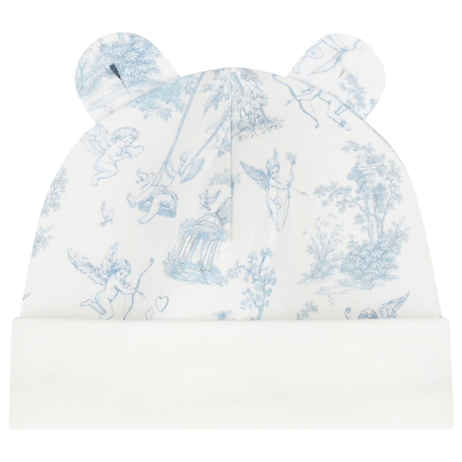 Baby Boys White & Blue Africa Hat & Mittens Set, 1, hi-res