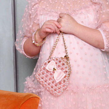 Girls Pink Pearl Handbag
