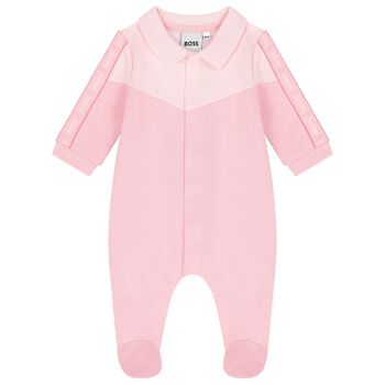 Baby Girls Pink Logo Babygrow