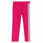 Girls Pink Logo Leggings, 1, hi-res