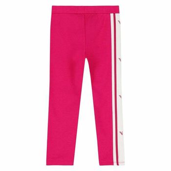 Girls Pink Logo Leggings