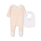 Baby Girls Pink & White Logo Babygrow Gift Set, 1, hi-res