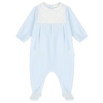 Baby Boys White & Blue Babygrow