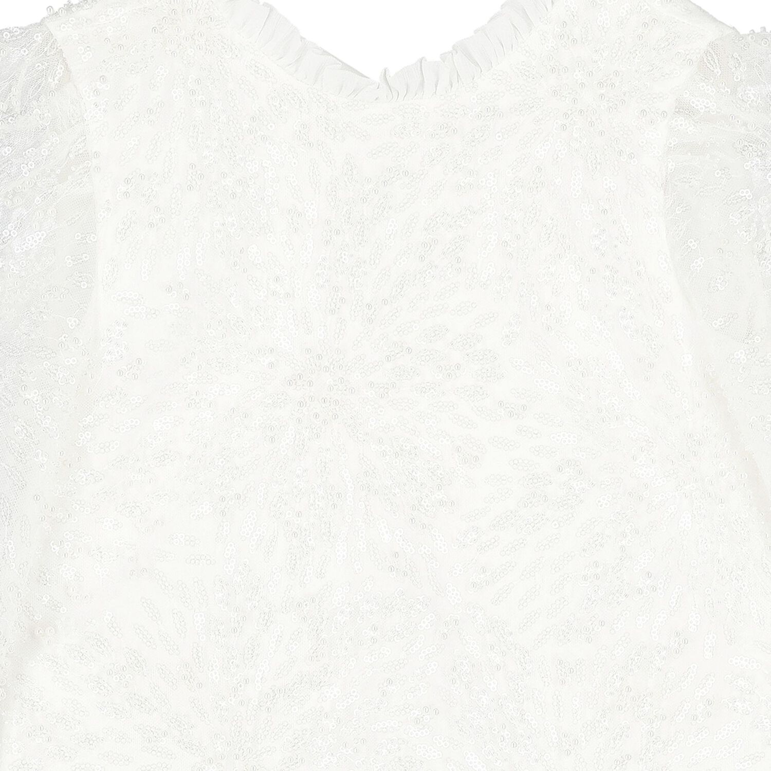 فستان تول باللون أبيض مزخرف للبنات, 1, hi-res