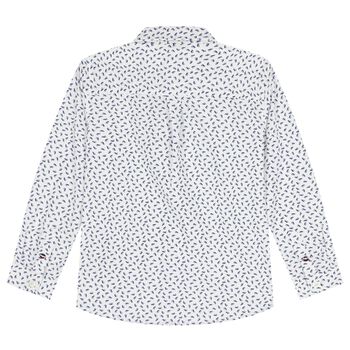 Boys White & Blue Logo Shirt