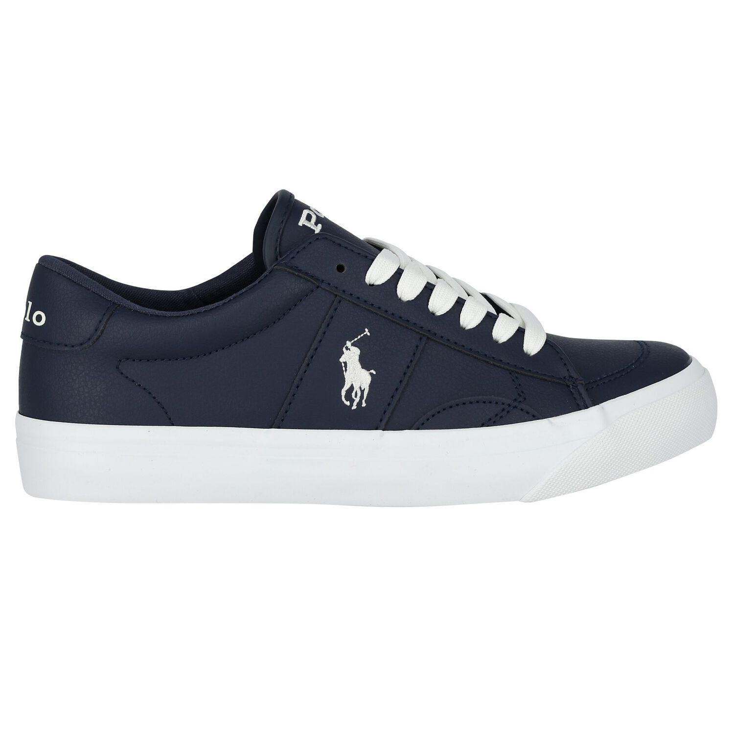 Boys Navy Blue Logo Trainers, 1, hi-res