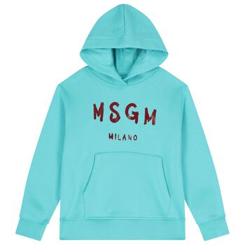 Turquoise Logo Hooded Top