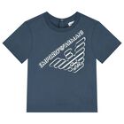 Younger Boys Navy Blue & White T-Shirt ( 3-Pack ), 1, hi-res