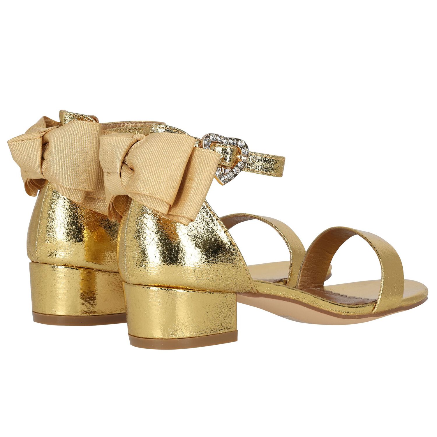 Girls Gold Sandals, 3, hi-res image number null