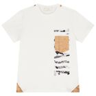 طقم شورت خريطة جغرافية للأولاد باللونين الأبيض والبيج, 1, hi-res