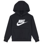 Black Logo Hooded Top, 1, hi-res