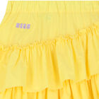 Girls Yellow Ruffled Logo Skirt, 1, hi-res