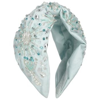 Girls Blue Crystal & Bead Headband