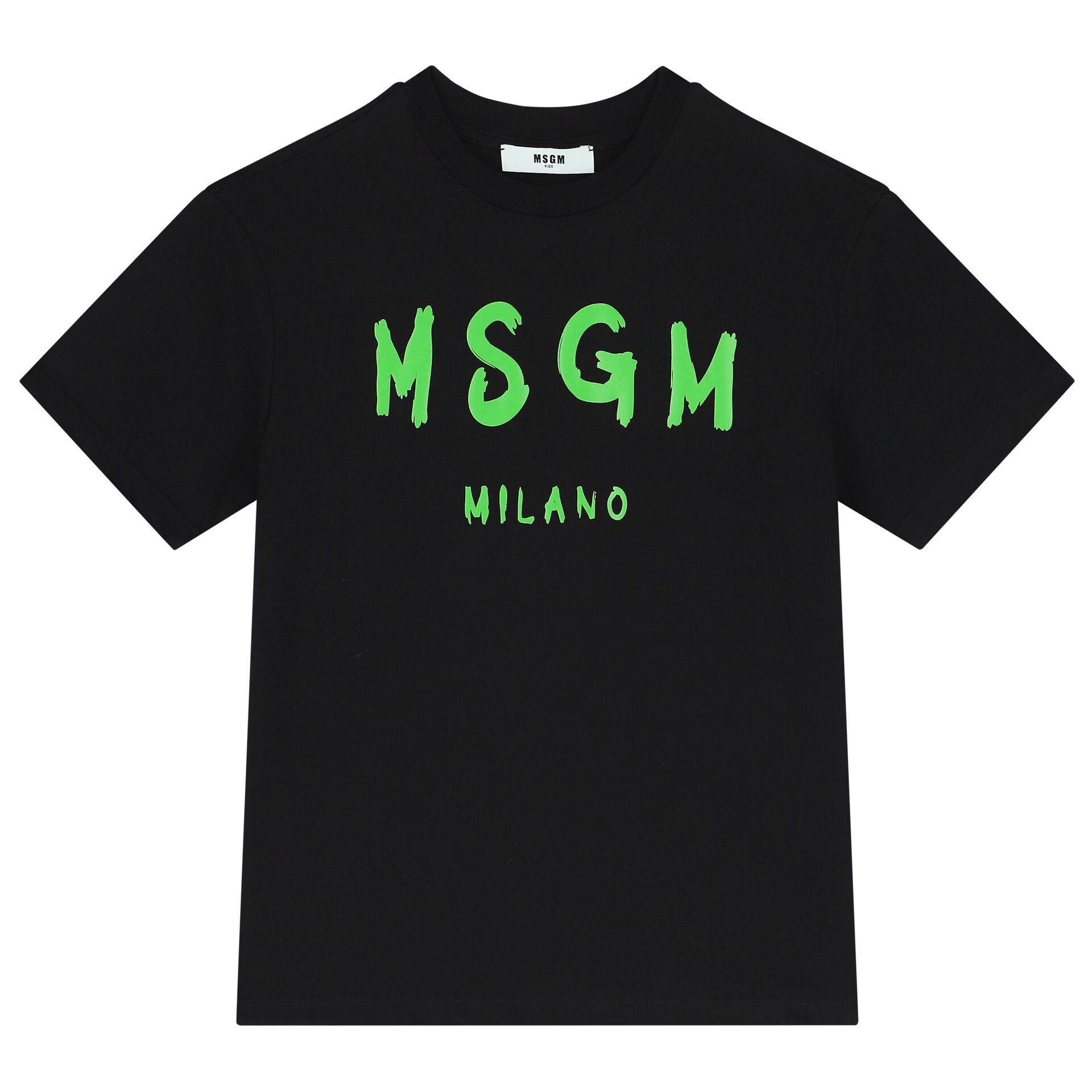 MSGM Black Logo T Shirt Junior Couture