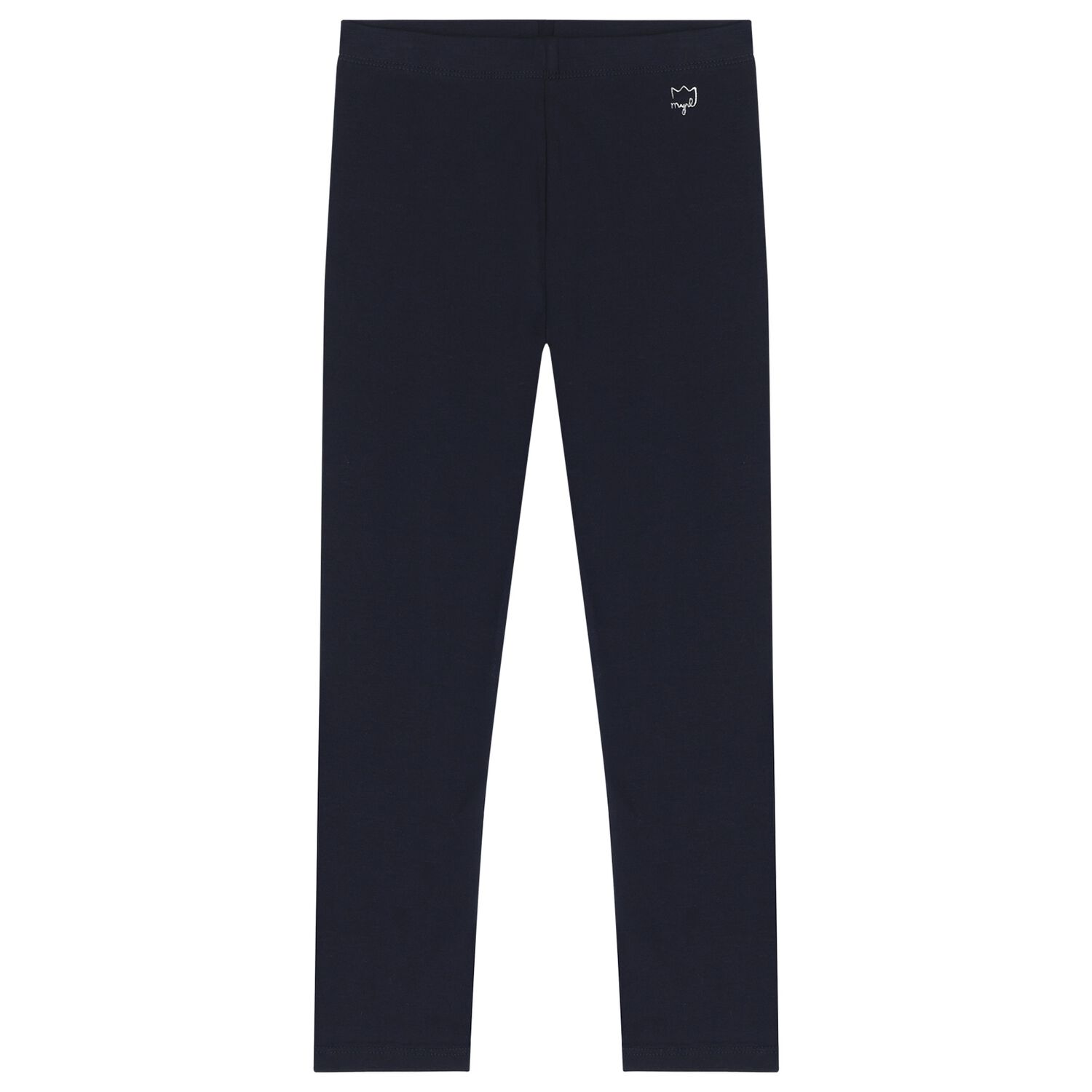 Girls Navy Blue Logo Leggings, 1, hi-res