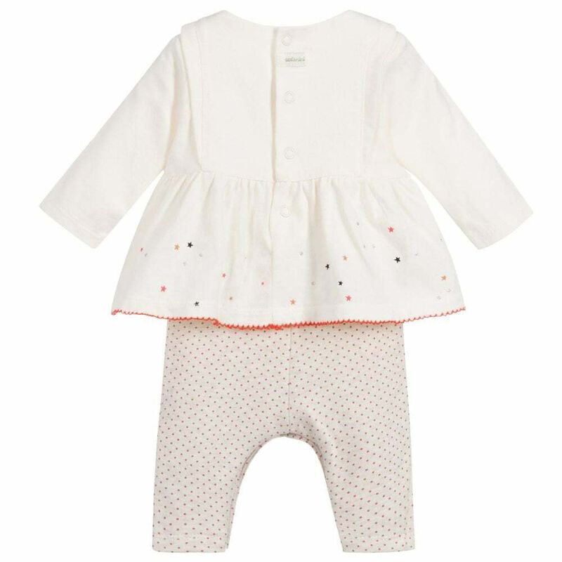Baby Girls White Embroidered Babysuit, 1, hi-res image number null