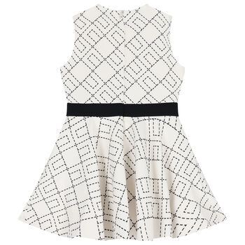 Girls Ivory Logo Dress