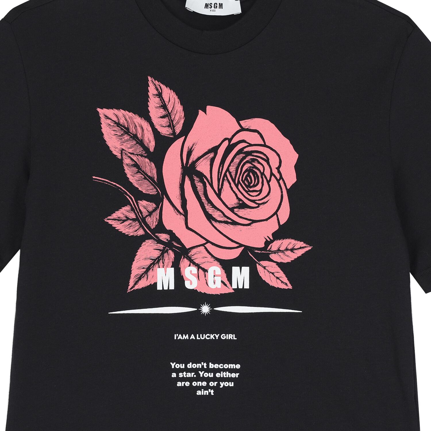 Girls Black Rose Logo T-Shirt, 1, hi-res