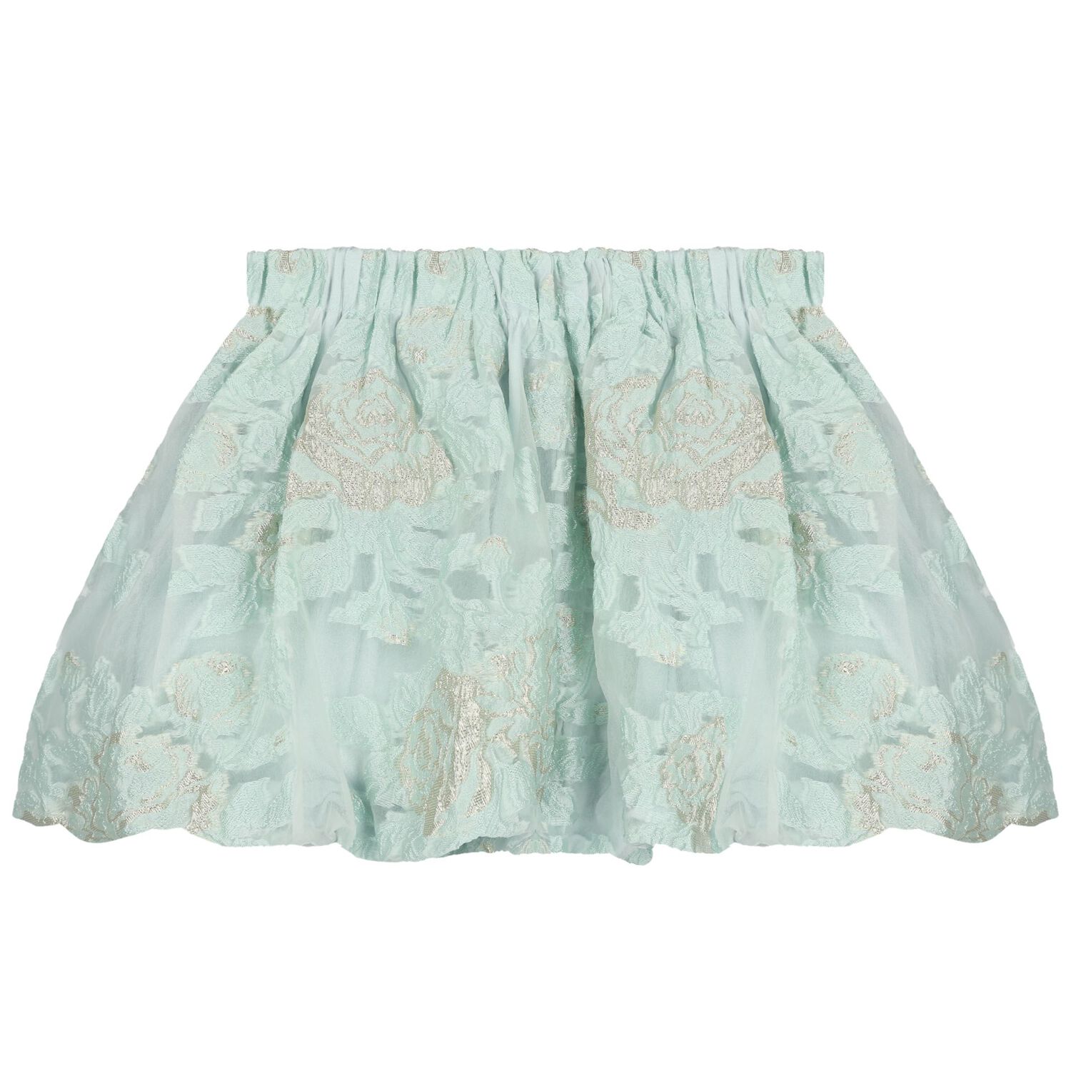 Girls Green Jacquard Skirt Set, 1, hi-res image number null