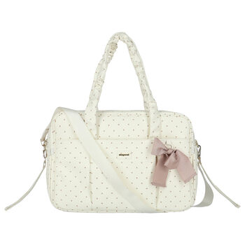 Ivory Faux Leather Baby Changing Bag