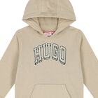 Boys Beige Logo Hooded Top, 1, hi-res